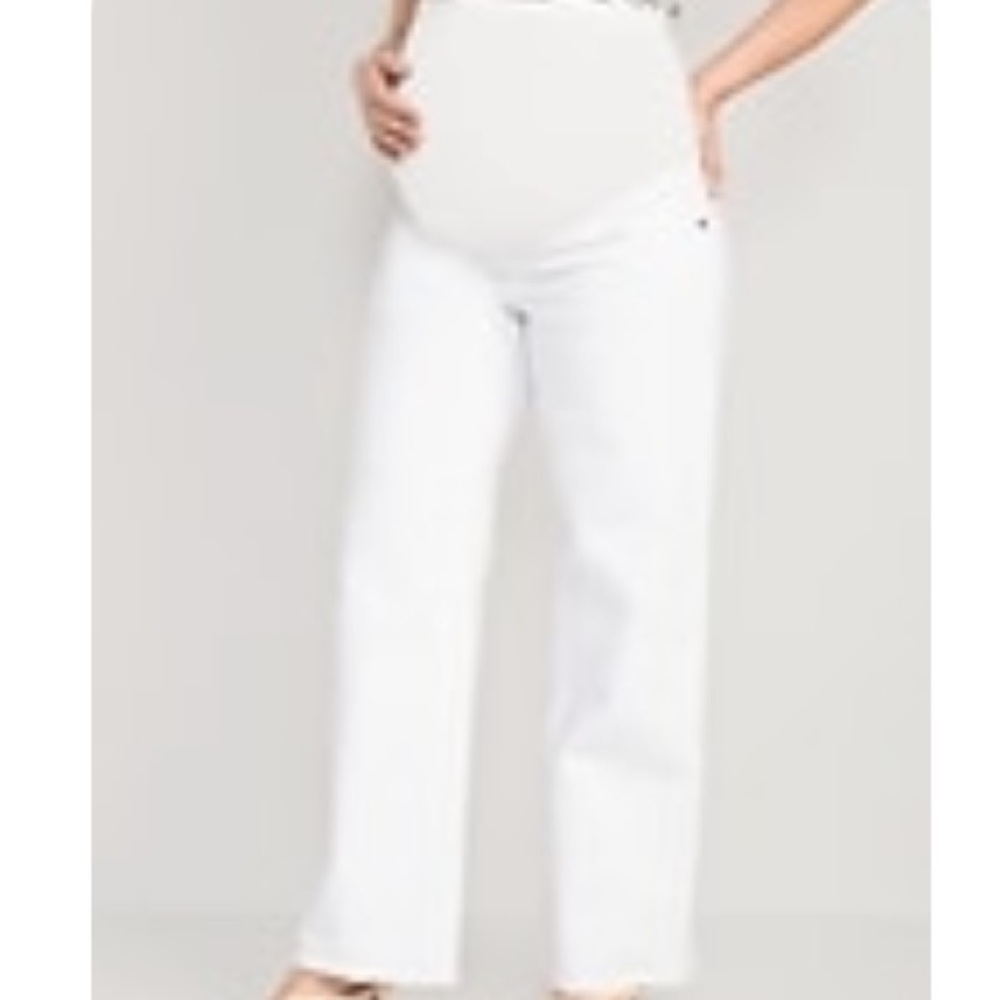 White maternity jeans